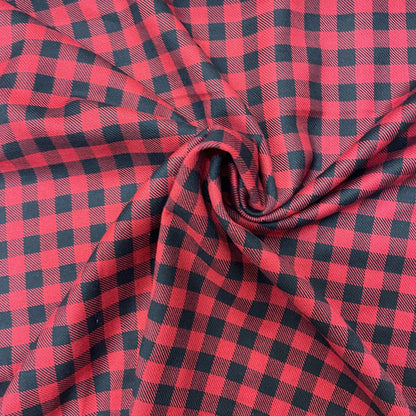 Deadstock Red & Black Gingham Soft Flannel Fabric