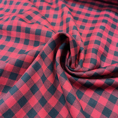 Deadstock Red & Black Gingham Soft Flannel Fabric
