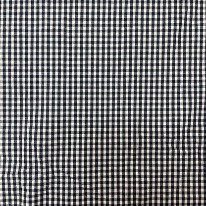 Deadstock Navy & White Small Gingham Fabric