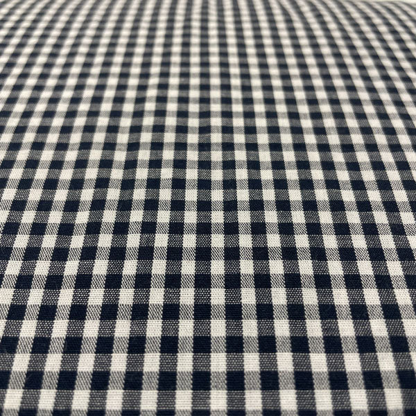 Deadstock Navy & White Small Gingham Fabric