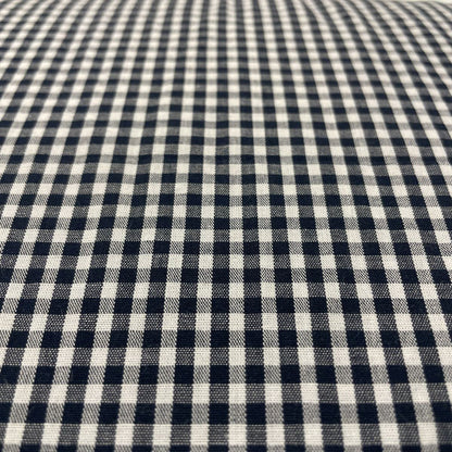 Deadstock Navy & White Small Gingham Fabric