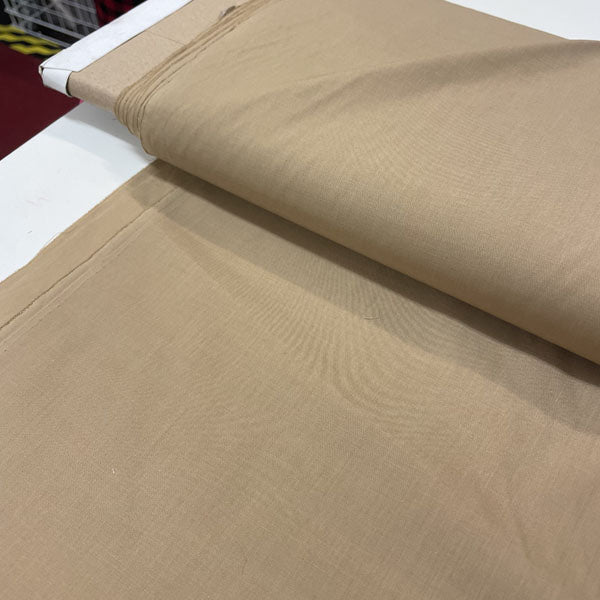 Plain Caramel Tan Polycotton Fabric