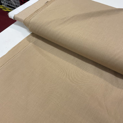 Plain Caramel Tan Polycotton Fabric