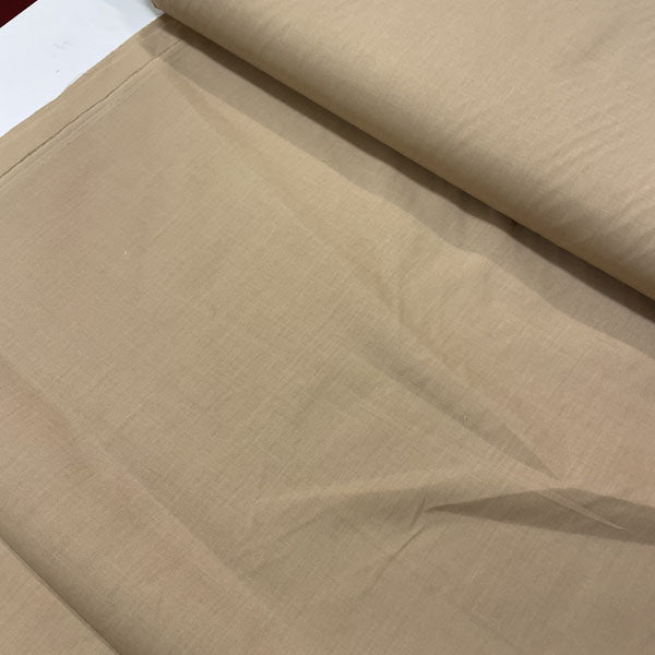 Plain Caramel Tan Polycotton Fabric
