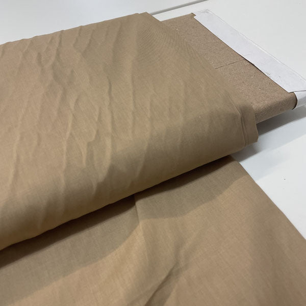 Plain Caramel Tan Polycotton Fabric