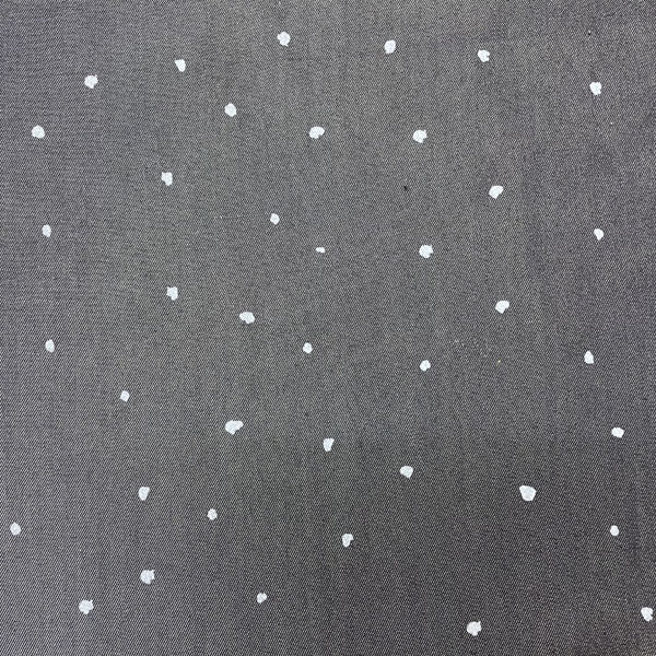 Deadstock Polka Dot Silky Denim Chambray Fabric