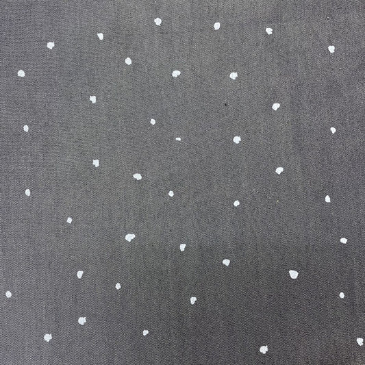 Deadstock Polka Dot Silky Denim Chambray Fabric