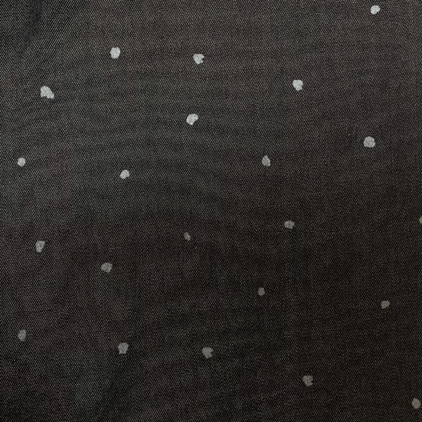 Deadstock Polka Dot Silky Denim Chambray Fabric
