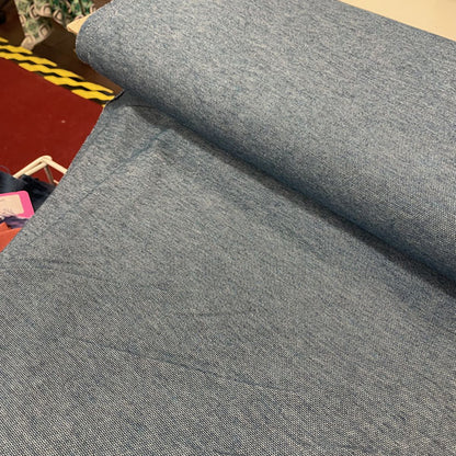 Deadstock Denim Blue Sweatshirting Knit Jersey Fabric