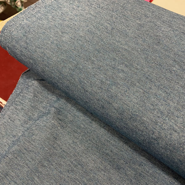 Deadstock Denim Blue Sweatshirting Knit Jersey Fabric