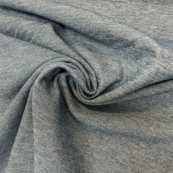 Deadstock Denim Blue Sweatshirting Knit Jersey Fabric