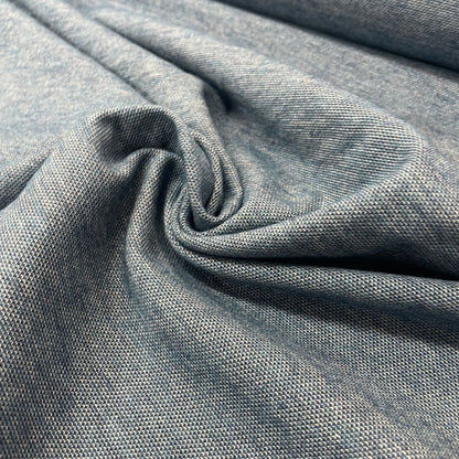 Deadstock Denim Blue Sweatshirting Knit Jersey Fabric