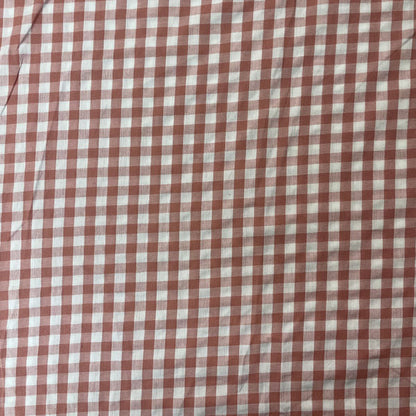 Deadstock Blush Pink & White Gingham Cotton Fabric