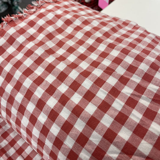 Deadstock Red & White Gingham Cotton Fabric