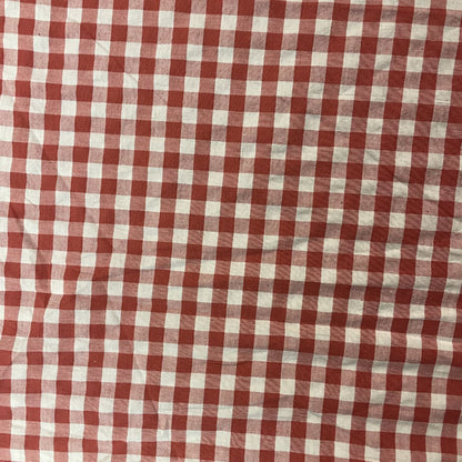 Deadstock Red & White Gingham Cotton Fabric