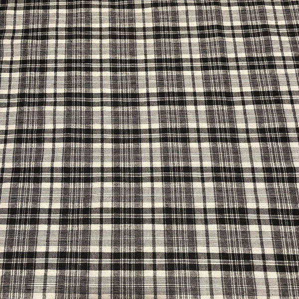 Deadstock Black & White Seersucker Check Fabric