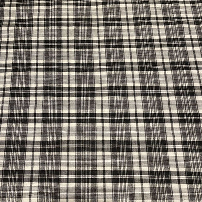Deadstock Black & White Seersucker Check Fabric