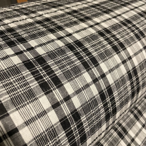 Deadstock Black & White Seersucker Check Fabric