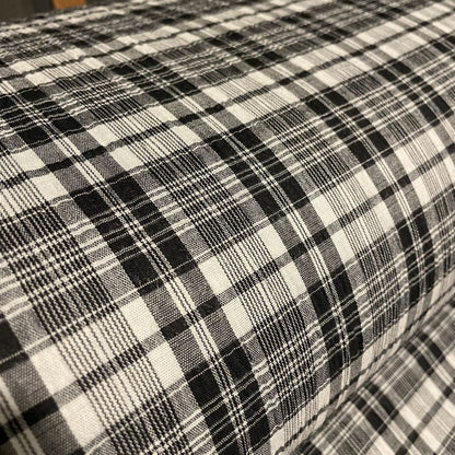 Deadstock Black & White Seersucker Check Fabric