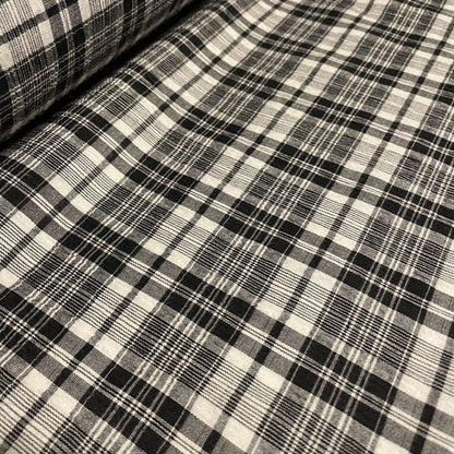 Deadstock Black & White Seersucker Check Fabric