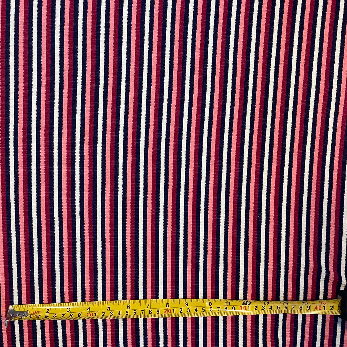 Pink & Purple Stripe Ribbed Knit Deadstock Fabric