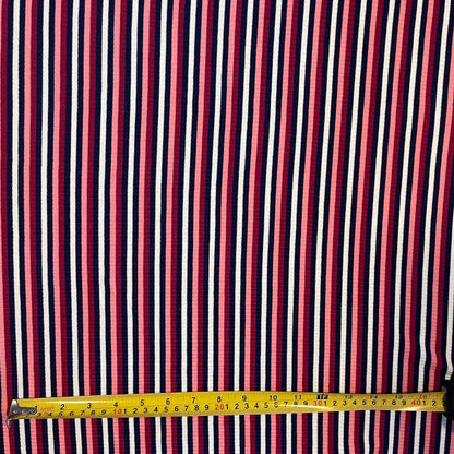 Pink & Purple Stripe Ribbed Knit Deadstock Fabric