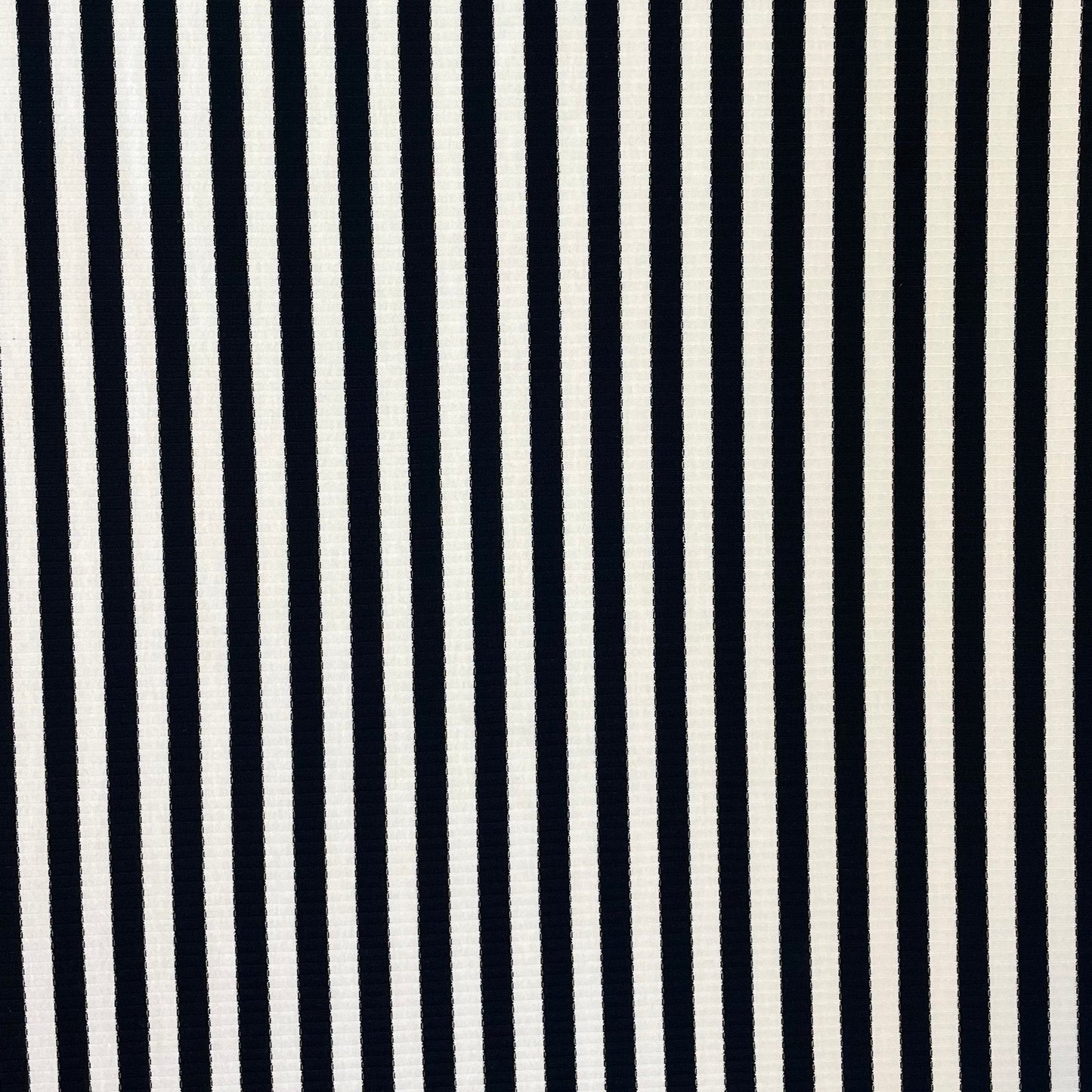 Black & White Stripe Ribbed Knit Deadstock Fabric