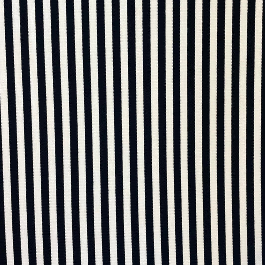 Black & White Stripe Ribbed Knit Deadstock Fabric