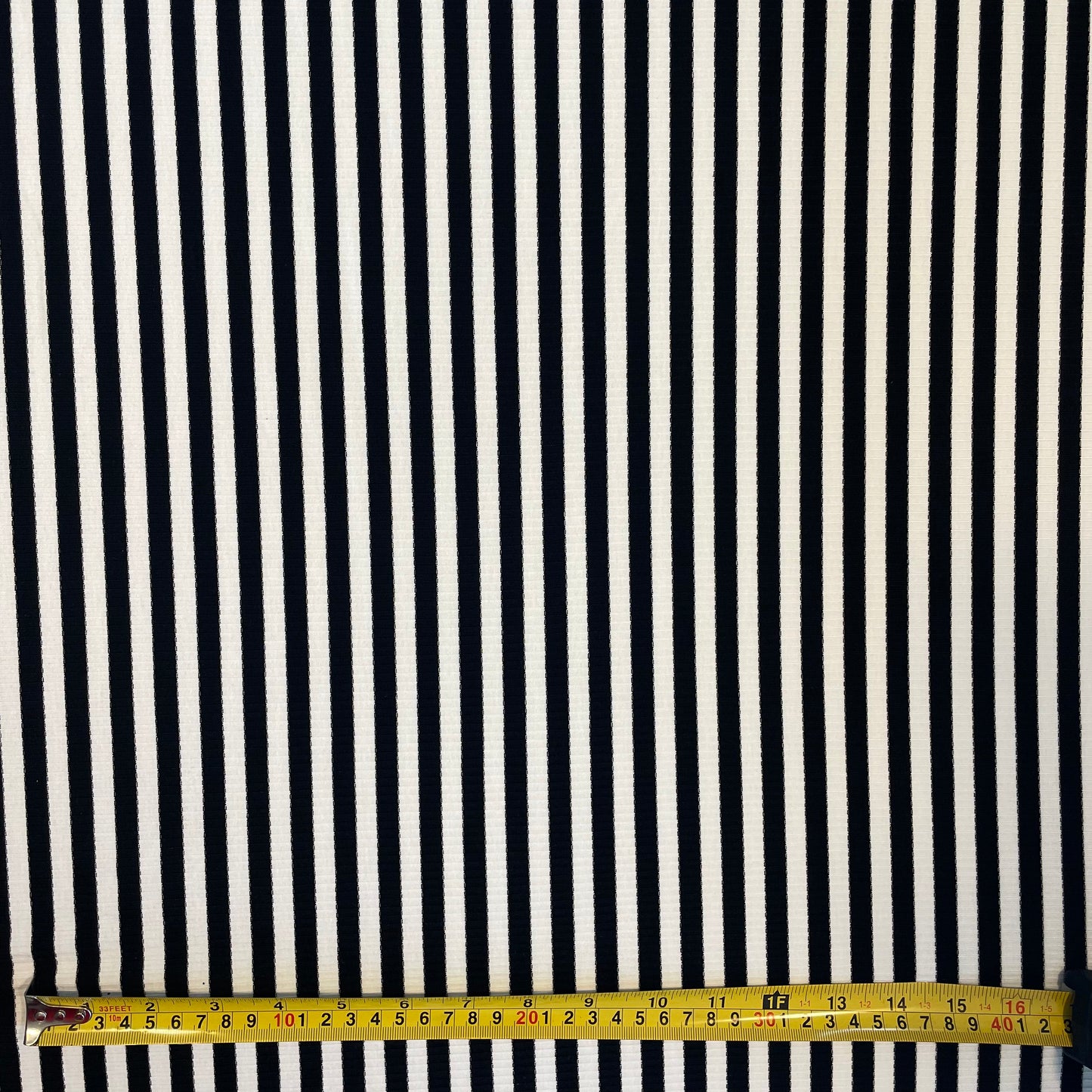 Black & White Stripe Ribbed Knit Deadstock Fabric