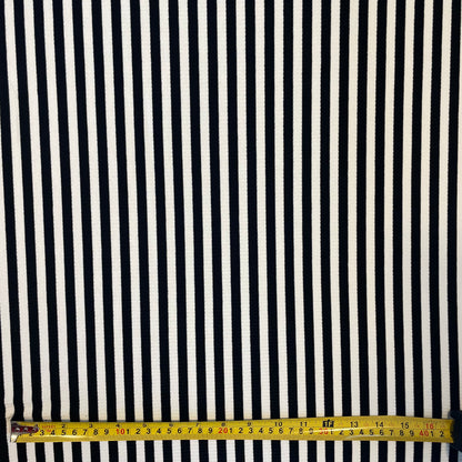 Black & White Stripe Ribbed Knit Deadstock Fabric