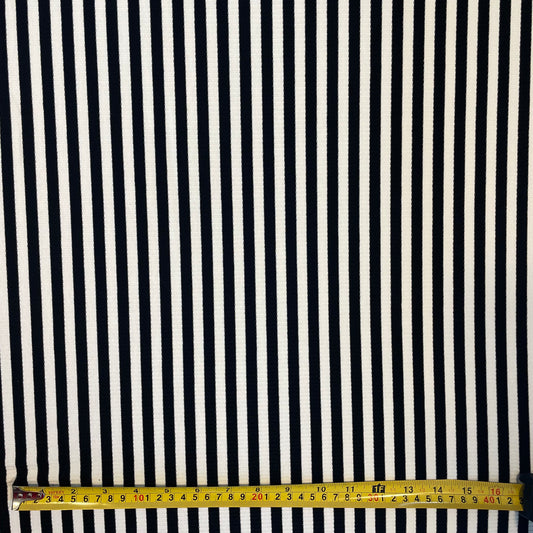Black & White Stripe Ribbed Knit Deadstock Fabric