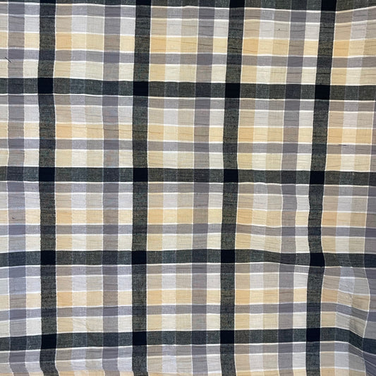 Multi Check Plaid Polycotton Deadstock Fabric