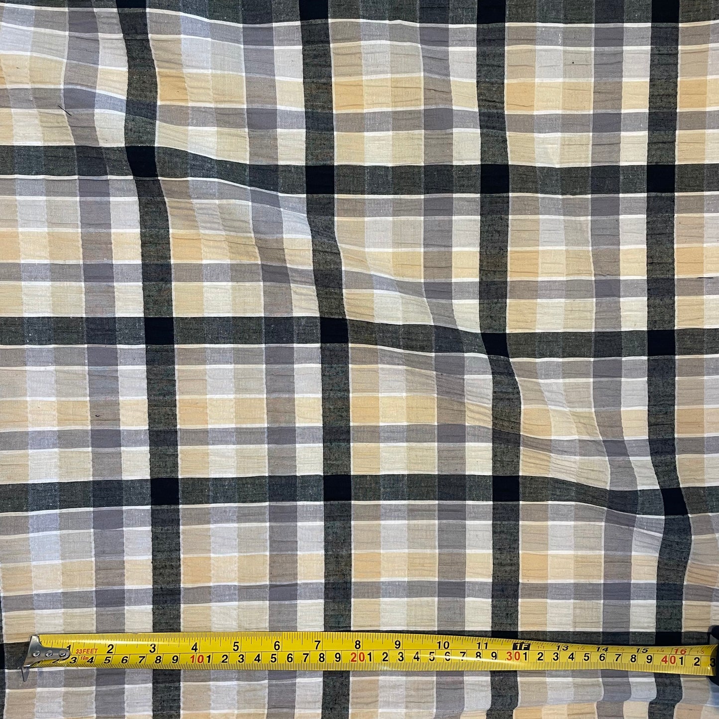 Multi Check Plaid Polycotton Deadstock Fabric