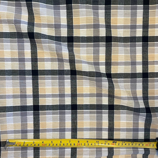 Multi Check Plaid Polycotton Deadstock Fabric
