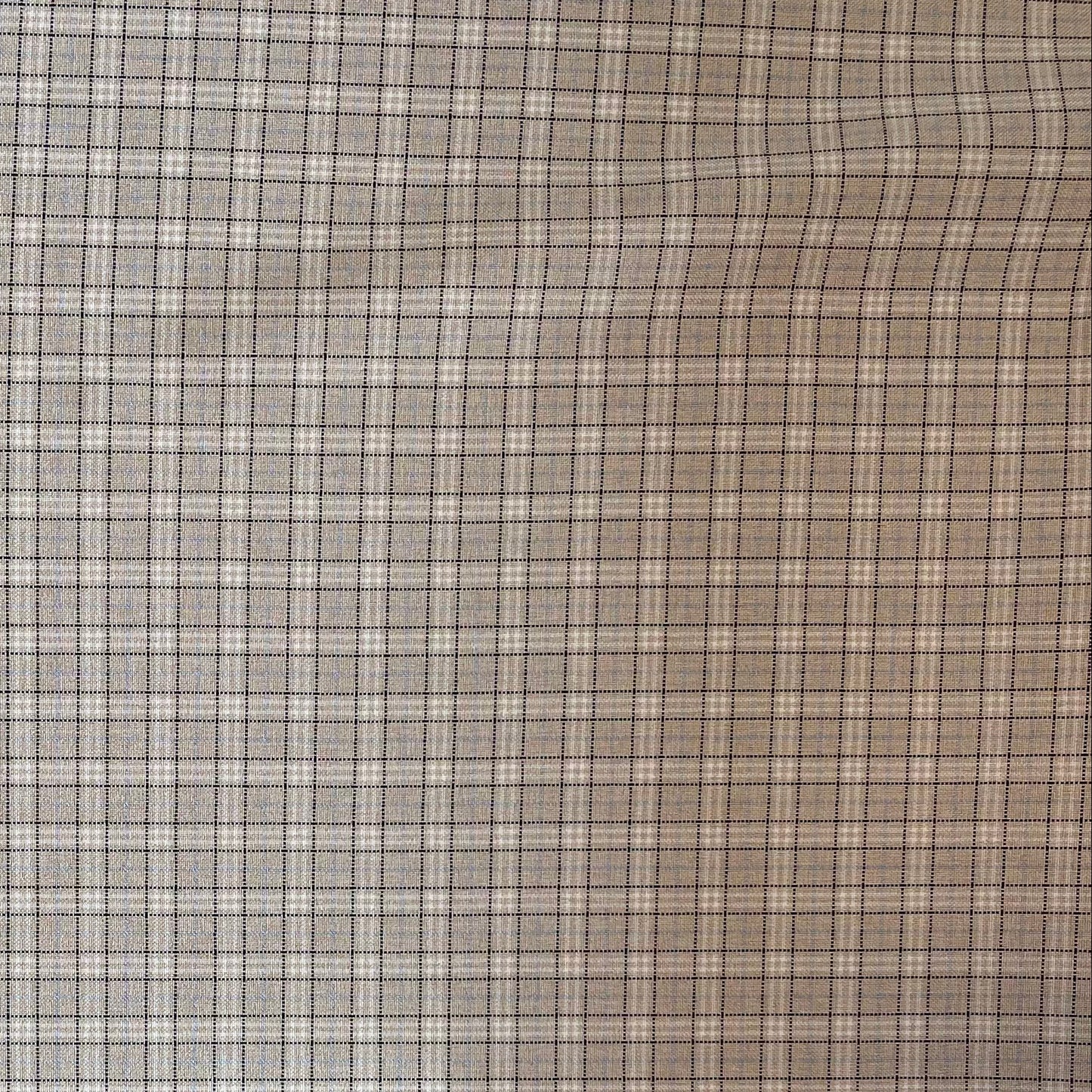 Classic Neutral Small Check Polycotton Deadstock Fabric