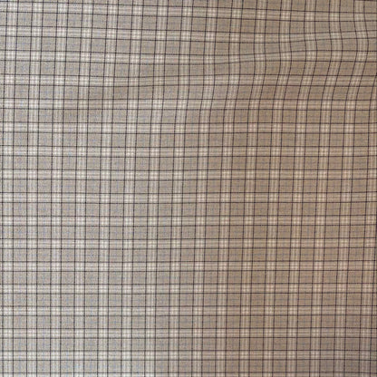 Classic Neutral Small Check Polycotton Deadstock Fabric