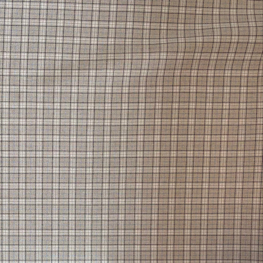 Classic Neutral Small Check Polycotton Deadstock Fabric
