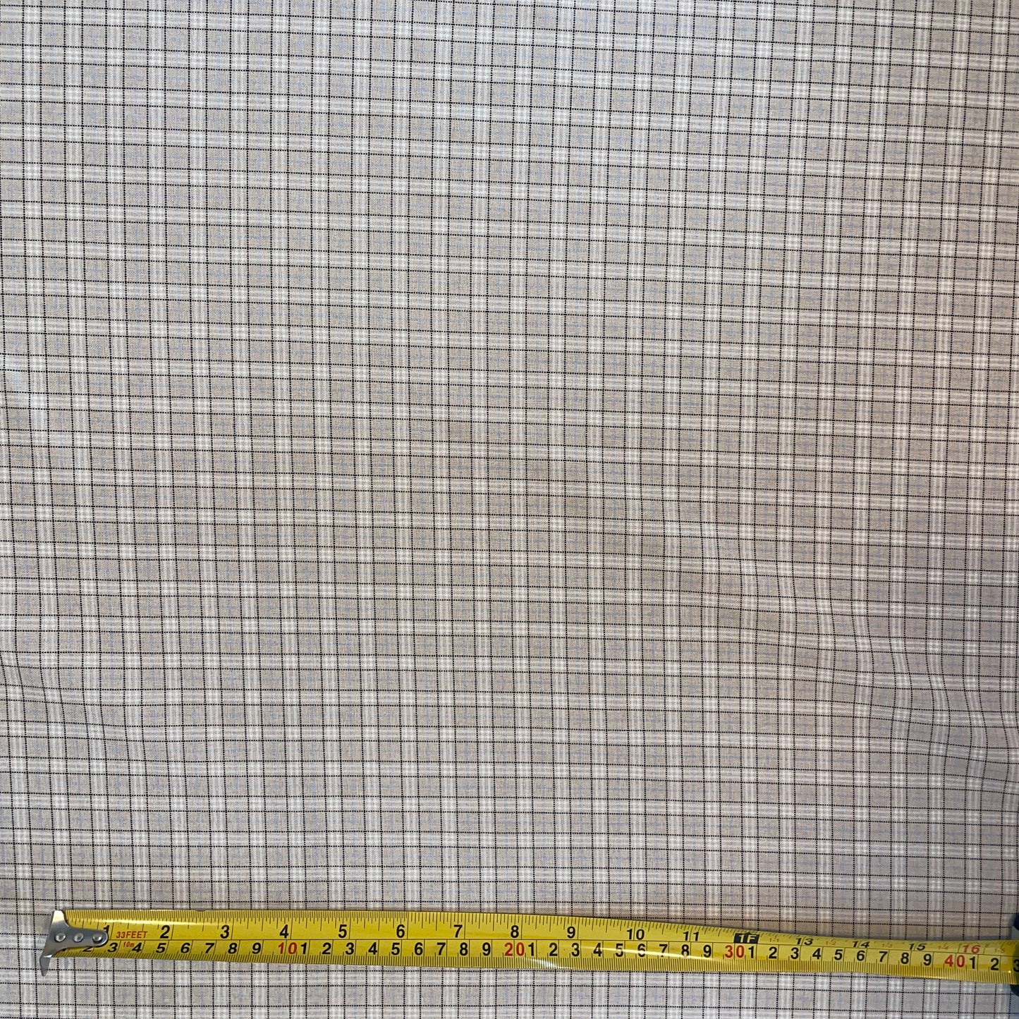 Classic Neutral Small Check Polycotton Deadstock Fabric