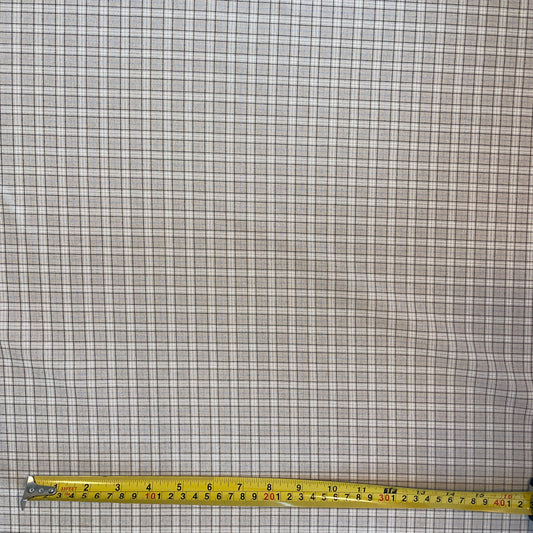 Classic Neutral Small Check Polycotton Deadstock Fabric