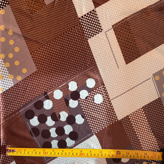 Luxe Geometric Pattern Satin Deadstock Fabric