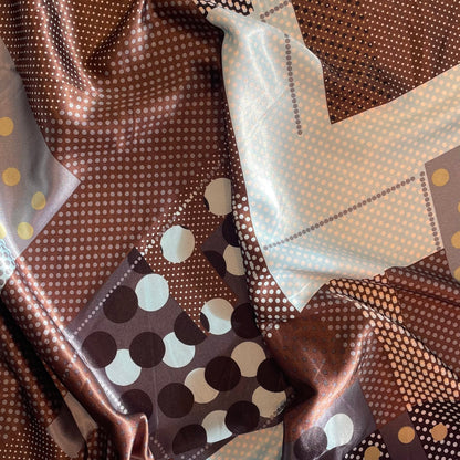 Luxe Geometric Pattern Satin Deadstock Fabric