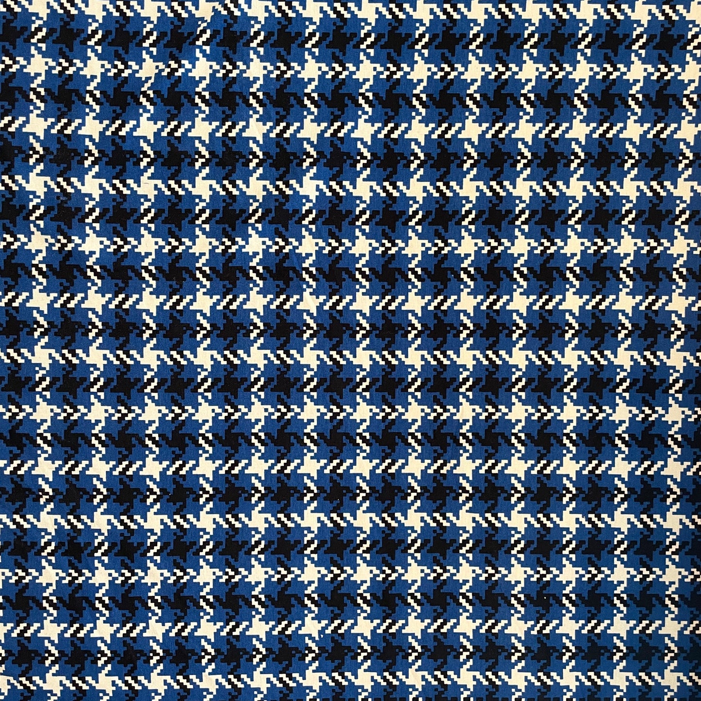 Classic Houndstooth Check Jersey Viscose Deadstock Fabric