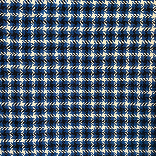 Classic Houndstooth Check Jersey Viscose Deadstock Fabric