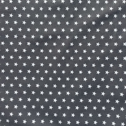 Deadstock Black & White Star Print Polycotton Fabric