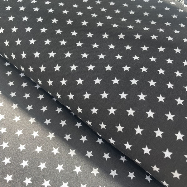 Deadstock Black & White Star Print Polycotton Fabric