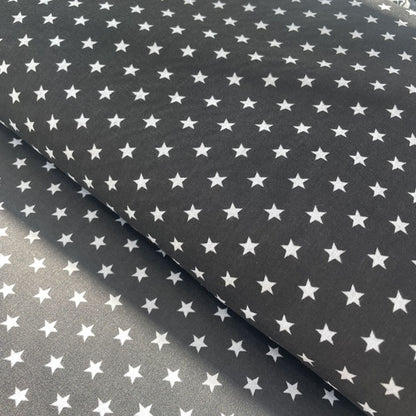 Deadstock Black & White Star Print Polycotton Fabric