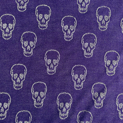 Deadstock Blue Skull Print Knit Jersey Fabric