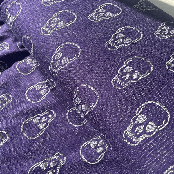 Deadstock Blue Skull Print Knit Jersey Fabric