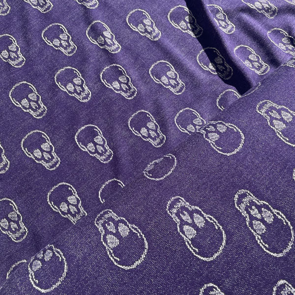 Deadstock Blue Skull Print Knit Jersey Fabric