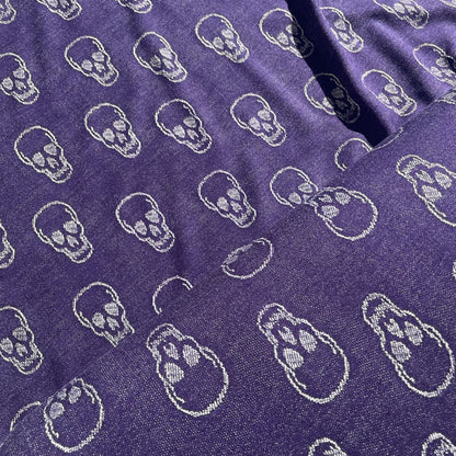 Deadstock Blue Skull Print Knit Jersey Fabric